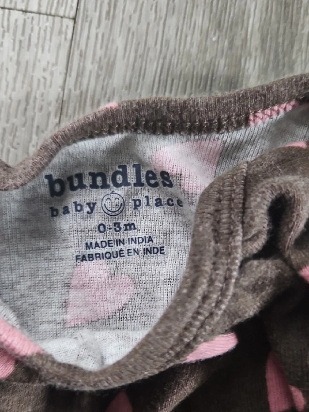 Baby‎ Girl 0-3mth Lot Pink, Brown & Light One-Piece Bodysuit Set